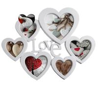 CORNICE DA PARETE LOVE 6 CUORI BIANCA IN PLASTICA