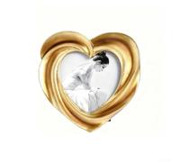Cornice portafoto a forma di cuore in oro per 10,2 x 10,2 cm, ornata