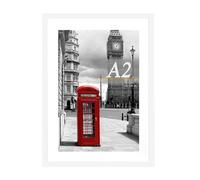 Cornice portafoto A2, 42 x 59,4 cm, formato A2, autoportante e montabile a parete, 1 pezzo, colore: bianco