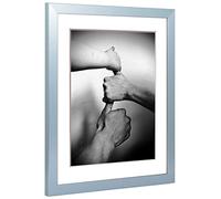 Cornice portafoto Alice con passepartout e vetro acrilico, colore blu, cornice in 70 x 100 cm, dimensioni immagine 60 x 90 cm