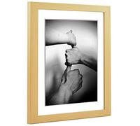 Cornice portafoto Alice con passepartout e vetro acrilico, colore oro, cornice 80 x 100 cm, dimensioni immagine 60 x 80 cm