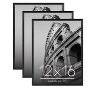 Cornice portafoto Americanflat 12x16 con coperchio frontale lucido - Set da 3 - Cornice portafoto a scomparsa con modanatura componibile - Collez