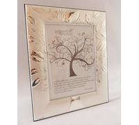 CORNICE PORTAFOTO ARGENTO cm25x20x2 L'ALBERO DELLA VITA PER FOTO cm18x13