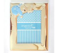 CORNICE PORTAFOTO ARGENTO PVD cm 25x20 BIMBO BAMBINO ORSETTO FOTO cm 18x13 -> TUA IN 48h