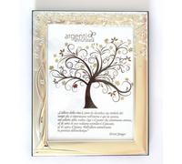 CORNICE PORTAFOTO ARGENTO PVD cm30x24x2 L'ALBERO DELLA VITA FOTO cm24x18
