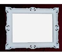 Cornice portafoto barocca, 50 x 70 cm, rettangolare, per poster, grande cornice anticata, 90 x 70 cm, cornice a specchio (bianco)