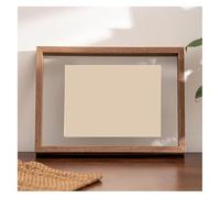 Cornice portafoto bifacciale in vetro e legno | Dimensioni multiple multicolori: visualizza foto e fiori pressati(Onecolor,6 Inches)