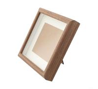Cornice portafoto cava da 15 x 15 cm, espositore da tavolo in legno per bambini, decorazione per la casa, colore caffè naturale, noce bianco (colore caffè)