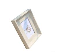 Cornice portafoto classica in resina in stile retrò, per tavolo o scrivania, progettata per migliorare le foto sia in orientamento verticale che orizzontale con elegante look vintage (legno bianco)