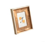 Cornice portafoto classica in resina in stile retrò, per tavolo o scrivania, progettata per migliorare le foto sia in orientamento verticale che orizzontale con elegante look vintage (colore faggio)