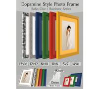 Cornice portafoto colorata - 4x6/5x7/8x8/8x10/12x12/12x16, stile Dopamina / Serie Arcobaleno per collage, cornice per quadri in colore unito / pastelli Macaron / verde scuro / blu reale / rosso scarla