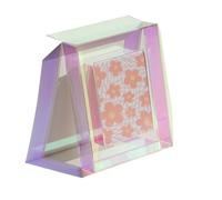 Cornice portafoto colorata in acrilico bifacciale, trasparente, con clip, 15,2 cm, decorazione per la casa alla moda (rosa Sakura, 14,5 x 19,5 cm)