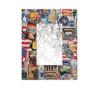 Cornice portafoto da 10 x 15 cm, decorazione da parete e da tavolo, città e statua della libertà, cornice in legno verticale o orizzontale, 1 confezione