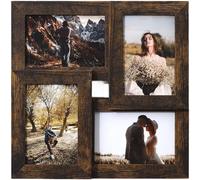 Cornice portafoto da parete, 10,2 x 15,2 cm, moderna cornice quadrata per collage, multi-foto, costruzione in resina, decorazione per soggiorno e camera da letto (E)