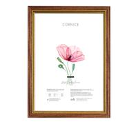 Cornice portafoto da parete noce con profilo oro BRUN foto stampe poster quadri