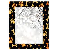 Cornice portafoto ecologica in legno e acrilico, 28 x 35,5 cm, resistente ai graffi, per scrivania/parete, doppio uso, stampa digitale con impronte di zampe di cane, cornice regalo