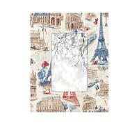 Cornice portafoto ecologica in legno e acrilico da 10,2 x 15,2 cm, pannello HD resistente ai graffi, per scrivania/parete, doppio uso, stampa digitale della Torre Eiffel di Parigi, con stampa digitale