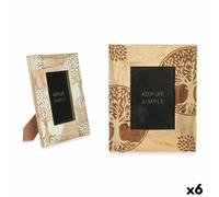 Cornice Portafoto Gift Decor Bianco Marrone Legno di mango Albero della vita