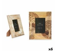 Cornice Portafoto Gift Decor Bianco Marrone Legno di mango Albero della vita