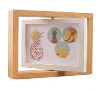 Cornice portafoto girevole, 15,2 cm e 17,8 cm, in legno, double-face, per esposizione orizzontale e verticale, funzione girevole a 360°, decorazione moderna e minimalista per la casa (E)
