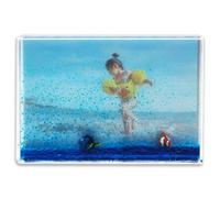 Cornice portafoto glitterata in acrilico trasparente, 10,2 x 15,2 cm, motivo: pesce (blu) - Regalo o esposizione in casa