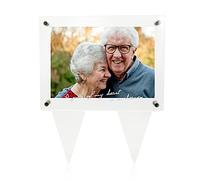 Cornice portafoto impermeabile per tomba, in acrilico, per esterni, cimitero, decorazione da giardino, 13 x 17 cm (un pezzo del mio cuore è in paradiso)