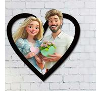 Cornice portafoto in acrilico 3D personalizzata - Trasformare le foto dei ritratti in stile anime, opere d'arte decorative personalizzate dei cartoni animati, ritratti di coppia