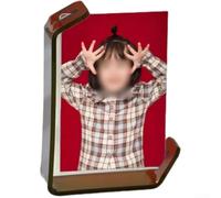 Cornice portafoto in acrilico con struttura a forma di L, per una perfetta integrazione nel design moderno di interni (rosa)