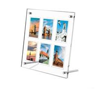 Cornice portafoto in acrilico trasparente per pellicole FUJIFILM mini e quadrate, presenta un modello di layout per una facile visualizzazione e disposizione di foto mini e quadrate