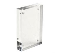 Cornice portafoto in acrilico trasparente, supporto magnetico trasparente per foto da 4 x 6 a 14,8 x 21 cm, spessore 8 + 8 mm, decorazione da scrivania per casa e ufficio, per un facile cambio (5,5 x