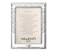 Cornice portafoto di Valenti. Cornice portafoto in Argento Laminato e Retro in Legno con Albero della Vita Ideale per Nozze d'oro. Le Dimensioni Sono 18x24 cm. La referenza è 51075 5l