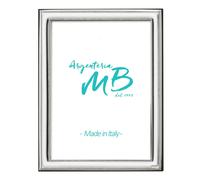 Cornice Portafoto in Argento PVD Fascia 1,4 cm Lucida con Bordo Perle