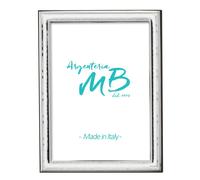 Cornice Portafoto in Argento PVD Fascia 1,4 cm Martellata con Bordo Lucido