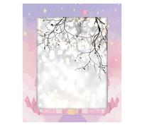 Cornice portafoto in legno, 28 x 35,6 cm, supporto da tavolo e da parete, cornice in legno con castello delle principesse in stile cartone animato su rosa