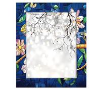 Cornice portafoto in legno, 28 x 35,6 cm, supporto da tavolo e da parete, cornice in legno mandala, animali camaleonte su rami floreali