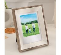 Cornice portafoto in legno marrone 13 x 25 MDF per pareti e tavoli, cornice rettangolare doppia orizzontale o verticale per poster e immagini