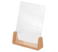 Cornice portafoto in legno massello da 17,8 cm, con pannelli in acrilico trasparente, design a forma di U per tavolo, scorrevole con stile per un facile cambio della carta e una vestibilità sicura (B)