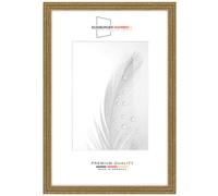 Cornice portafoto in legno massiccio, stile vintage, retrò, 45 x 55 cm, in oro antico, barocco, con vetro sintetico infrangibile e antiriflesso, cornice per poster, puzzle, collage fotografico DR089