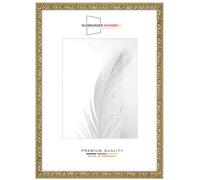 Cornice portafoto in legno massiccio, vintage, retrò, 25 x 35 cm, in oro antico, barocco, con vetro sintetico infrangibile e antiriflesso, cornice per poster, puzzle, collage fotografico DR109