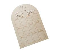 Cornice portafoto in legno per il primo anno, 12 mesi, per neonati, decorazioni di compleanno, decorazione di compleanno per bambini