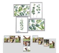 Cornice portafoto in plastica per collage personalizzabile, 4 x 10,5 x 15 cm, argento con vetro normale e clip