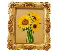 Cornice portafoto in resina floreale realizzata per migliorare l'arredamento della casa con uno stile sofisticato, adatta per foto da 15 x 20 cm, per ritratti di famiglia e ricordi di viaggio (17,8 cm