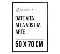 Cornice Portafoto Legno Nero 50x70 cm Con Vetro Plexi Infrangibile Cornice Per