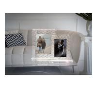 Cornice Portafoto Luminosa Doppia in Plexiglass Dimensioni 29,5x5x h 36,5 cm PER FOTO 18x24 cm trasparente argento trasparente