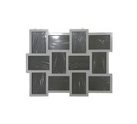 Cornice Portafoto Multipla Mosaico in MDF Bianco Nero Grigio Marrone Foto 15x12