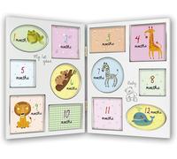 CORNICE PORTAFOTO MULTIPLA ZEP 12 MESI IN METALLO A LIBRO M97Y MY FIRST YEAR