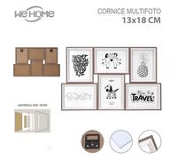Cornice portafoto multiplo da muro e parete porta 6 foto collage MDF e vetro