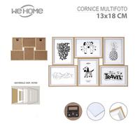 Cornice portafoto multiplo da muro e parete porta 6 foto collage MDF e vetro