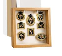 Cornice portafoto Museo Vetrina per Sagome | Cofanetto di scatole in miniatura per museo dorato da assemblare per laurea, compleanno, festa, matrimonio, San Valentino,