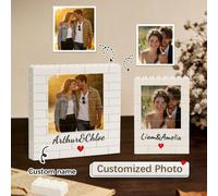 Cornice portafoto personalizzabile con blocchi di costruzione, puzzle fotografico personalizzato, blocchi di costruzione personalizzati per coppie, personalizzazione foto, regalo di San Valentino, reg